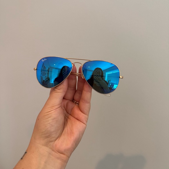 Ray-Ban Aviator Flash Lenses Sunglasses - BLUE - Picture 9 of 12